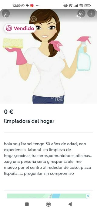 Limpiadora de hogar