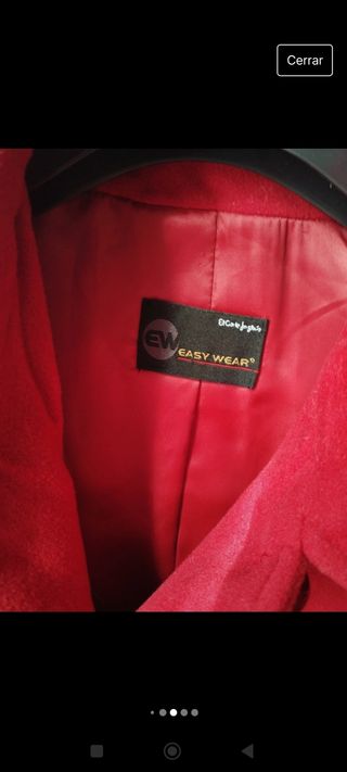Abrigo rojo lana virgen 