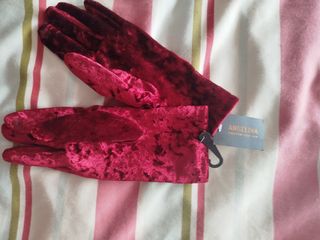 Guantes de invierno rojo vino