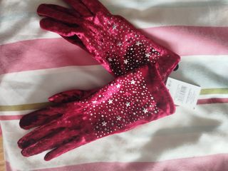 Guantes de invierno rojo vino