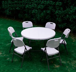 SILLAS PLEGABLES GRIS PATAS ACERO