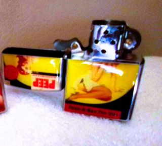 2 Mecheros Pin Up, tipo zippo