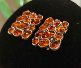 Pendientes 🧡 ambar y plata 925