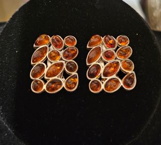 Pendientes 🧡 ambar y plata 925