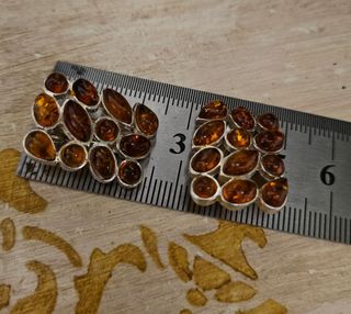 Pendientes 🧡 ambar y plata 925