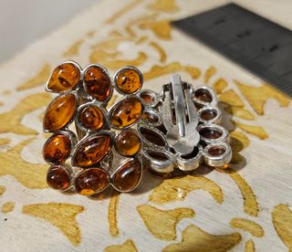 Pendientes 🧡 ambar y plata 925