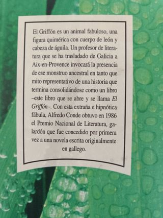 Libro El Griffón, de Alfredo Conde