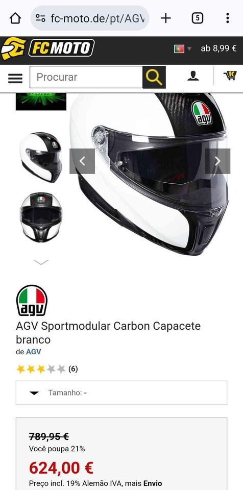 Capacete AGV Sportmodular Carbon - Novos