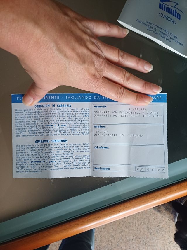 Reloj Brail Chrono, Milano