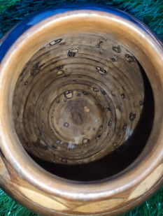 Vaso ceramica marrone fiori