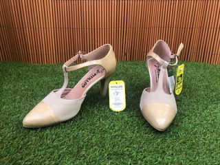 Zapatos Nuevos Tacón Talla 38 Nude Beige Pitillos