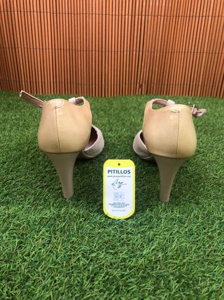 Zapatos Nuevos Tacón Talla 38 Nude Beige Pitillos