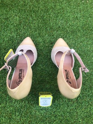 Zapatos Nuevos Tacón Talla 38 Nude Beige Pitillos