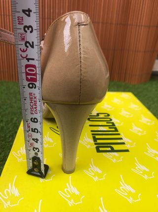 Zapatos Nuevos Tacón Talla 38 Nude Beige Pitillos