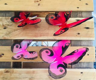 100 farfalle addobbi rosa e rosse