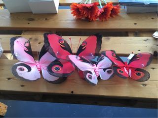 100 farfalle addobbi rosa e rosse