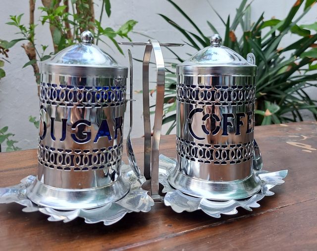 Set Azucar y Café con cucharas Años 70