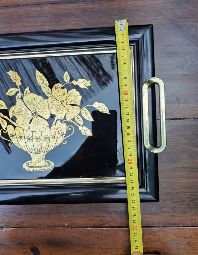 Bandeja de cristal y pan de oro