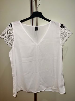 Maglia a maniche corte bianca da donna