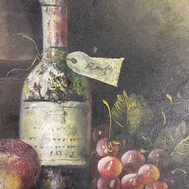 quadro dipinto vintage olio su tela con cornice M