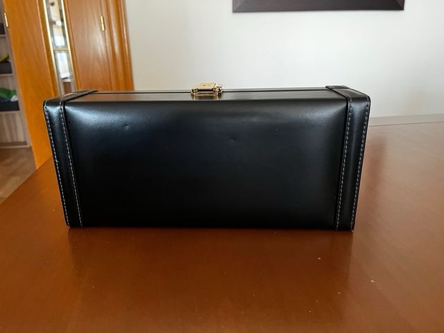 Caja para seis relojes cuero negro