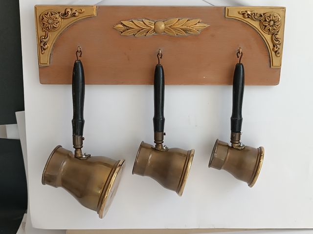 Juego de cafeteras para hacer café turco. Vintage.