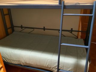 Literas de hierro, azules, abatiblles