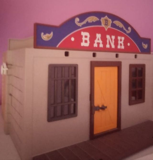 Banco y cárcel del fuerte del oeste Playmobil