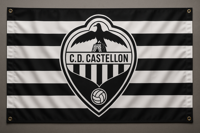 Bandera grande escudo nuevo del CD Castellón