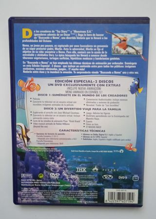 Película en DVD Buscando a Nemo. 2 discos