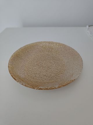 Piattino dorato natalizio vetro 
