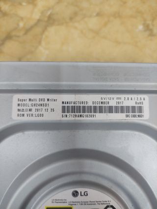 Grabadora DVD-RW LG Sata