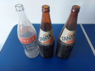 Bottiglie Vintage Coca Cola e Fanta