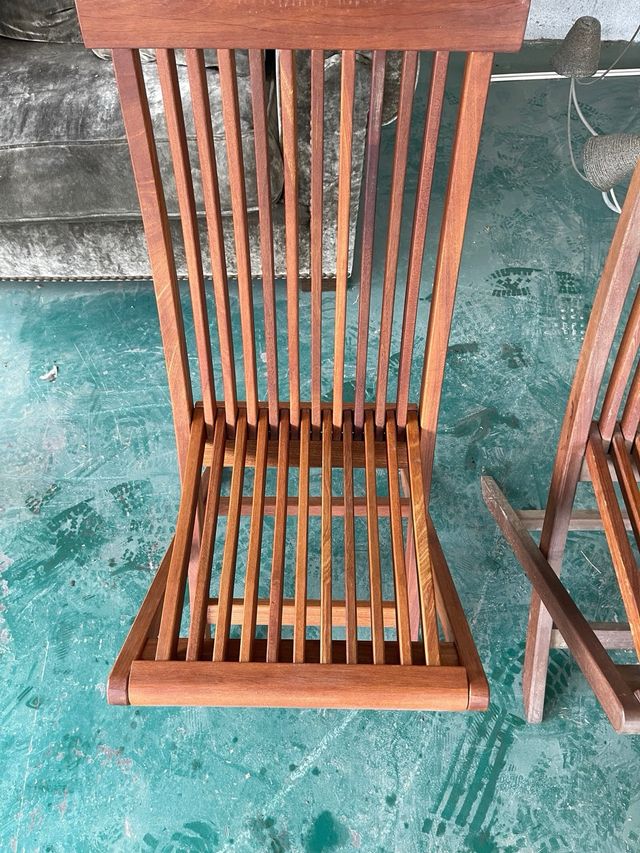 2 sillas madera de teca plegables