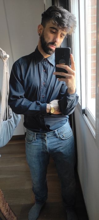 Camisa Massimo Dutti, 40  M azul oscuro