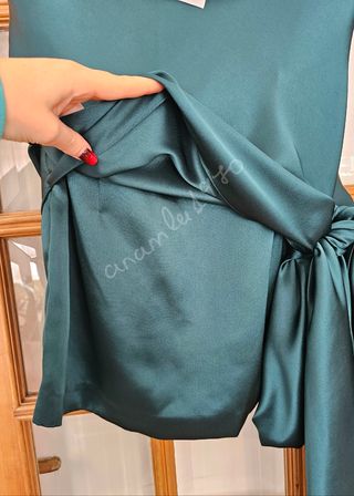 Vestido corto nudo lim. ed. verde zara L