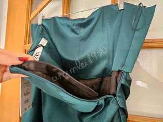 Vestido corto nudo lim. ed. verde zara L