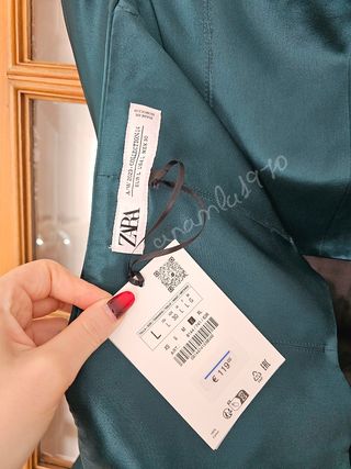 Vestido corto nudo lim. ed. verde zara L