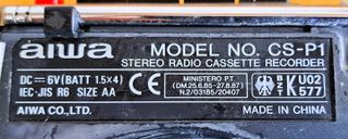 RARO AIWA CS-P1 RADIO CASSETTE AM/FM ESTEREO