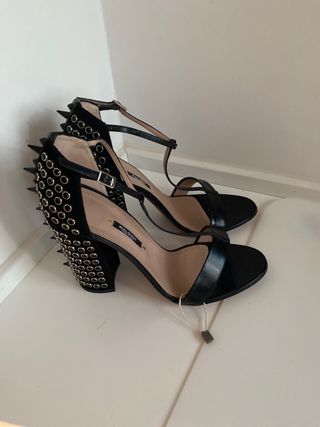 Zapatos piel tacon ancho Baldan