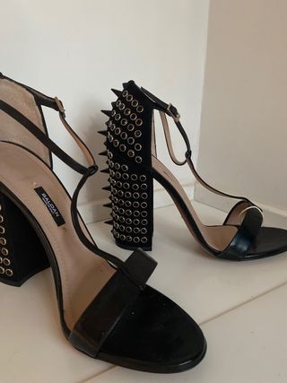 Zapatos piel tacon ancho Baldan