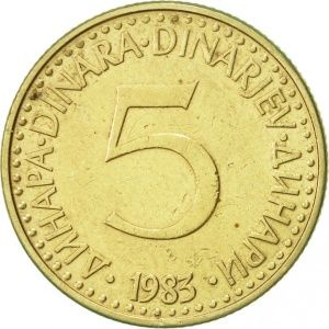 Jugoslavia 5 dinara, 1983