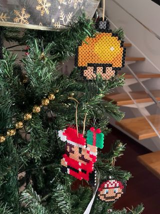 Adornos Hama Navidad Super Mario