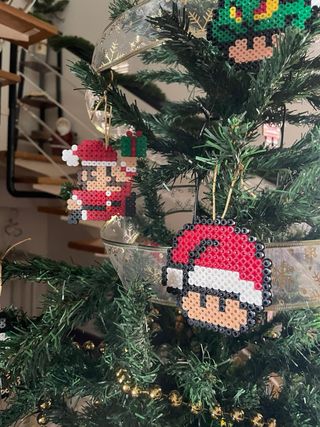 Adornos Hama Navidad Super Mario