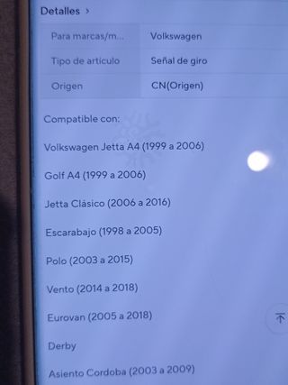 Luces de posición laterales, VW GOLF 4 
