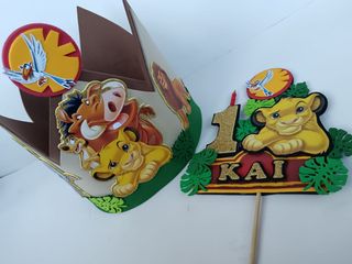 Corona y vela rey león 