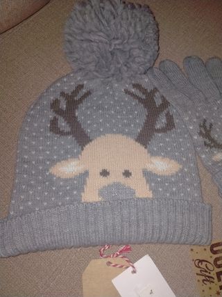 Conjunto de gorro y guantes Navidad