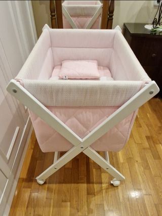 Mini cuna Cambrass, Essentia rosa/blanco