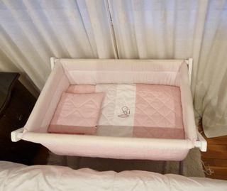 Mini cuna Cambrass, Essentia rosa/blanco