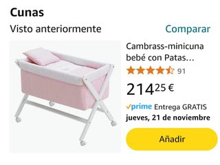 Mini cuna Cambrass, Essentia rosa/blanco